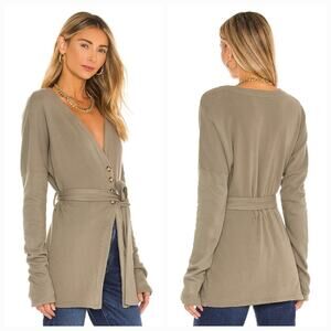 Tularosa Belted Cardigan in Olive Green